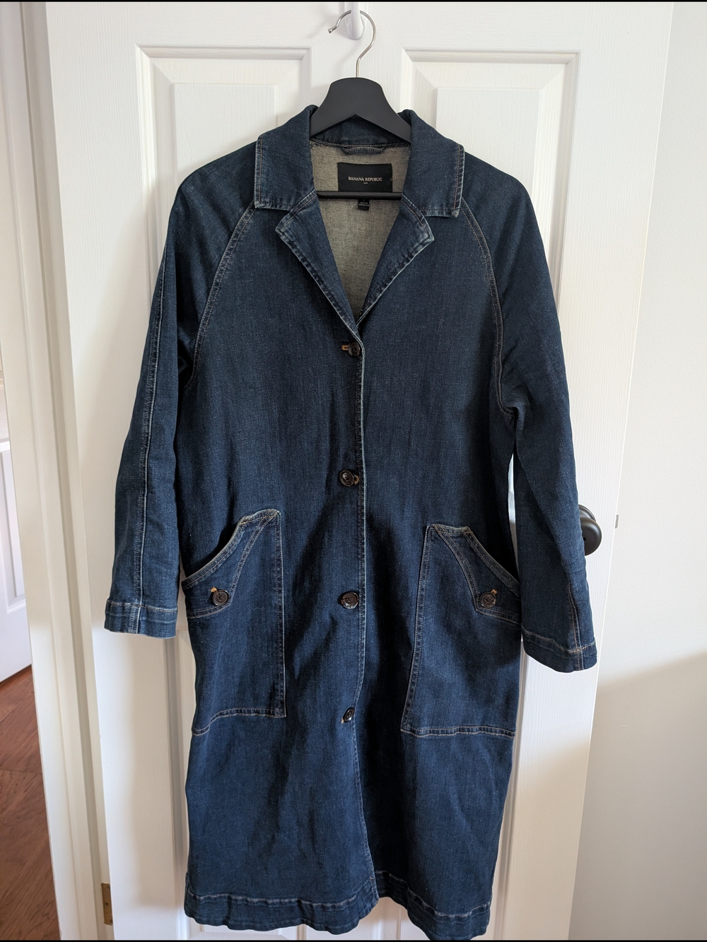Banana Republic Women's Dark Wash Denim Duster Coat Small